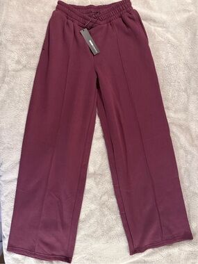 Fashion Nova 'Cassandra' Cross Over Lounge Pant | Burgundy | Size S